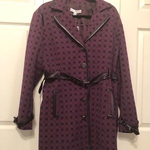 Burgundy knee length coat